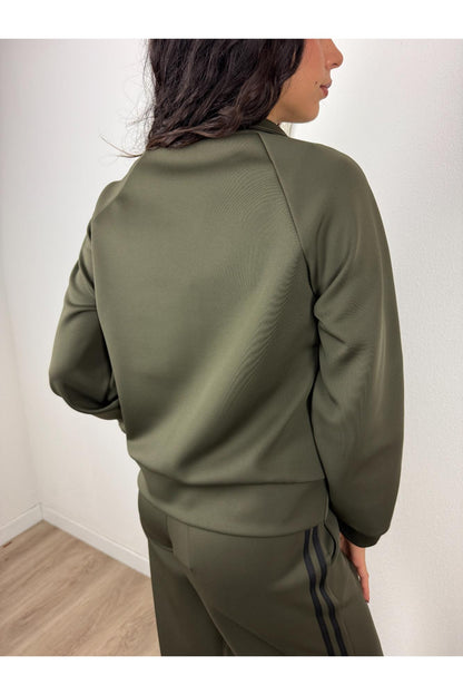 SUSY MIX Felpa con zip e righe lungo la spalla Susy mix Verde