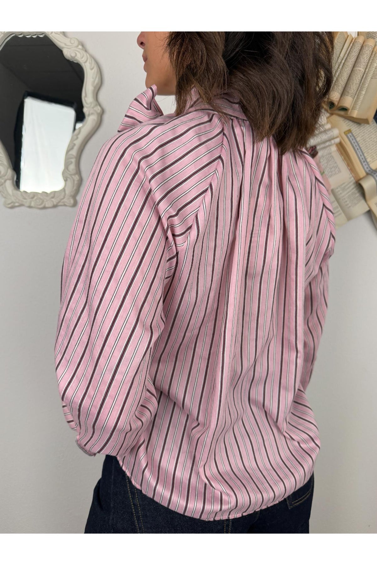 SUSY MIX Camicia rigata con fiocco Susy mix Rosa