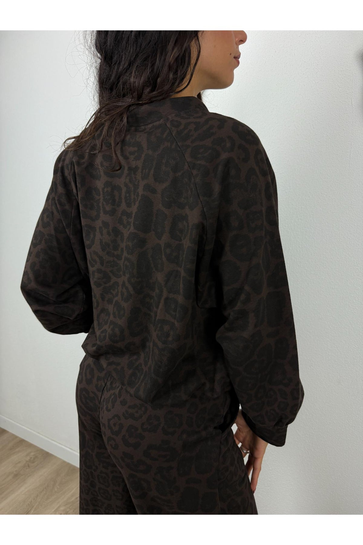 SUSY MIX Felpa maculata con zip Susy mix Moro