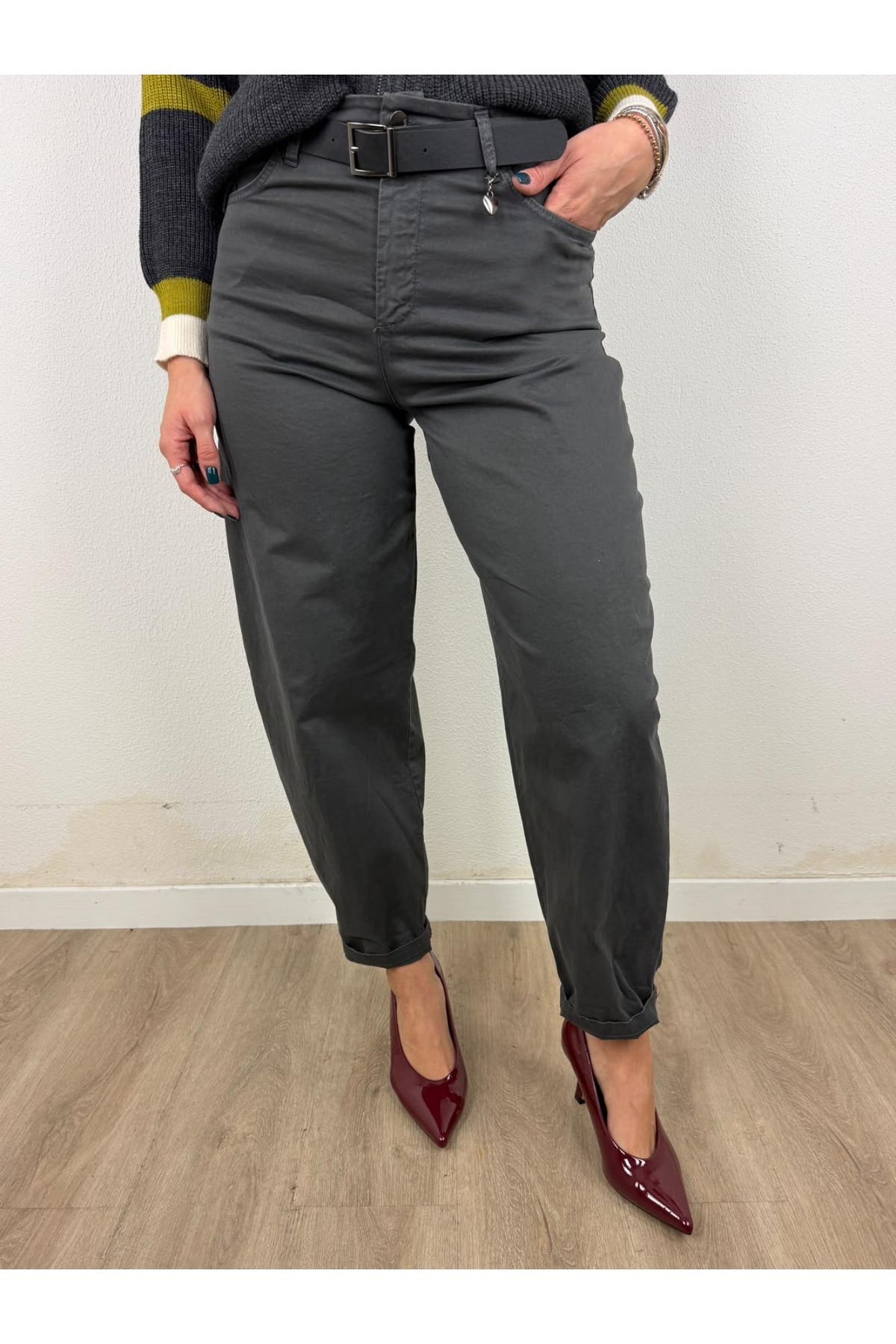 SUSY MIX Pantalone cuoricino Susy mix Piombo