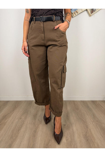 SUSY MIX Pantalone con tasconi Susy mix Sigaro