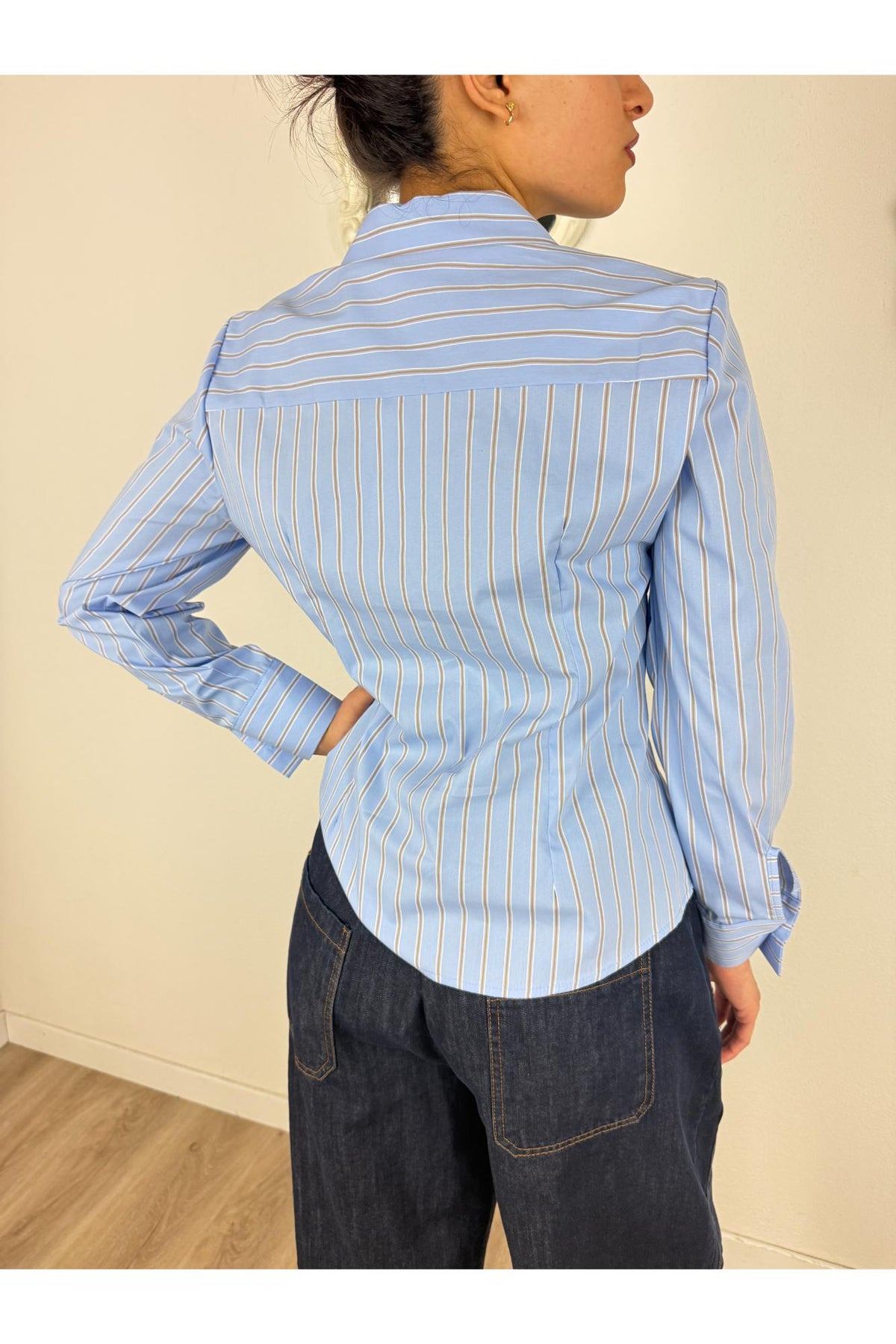 SUSY MIX Camicia rigata Susy mix Celeste