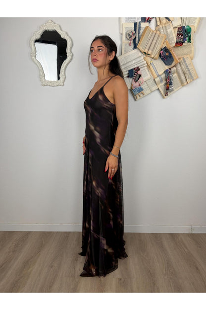 SUSY MIX Abito lungo tulle fantasia Susy mix Vino