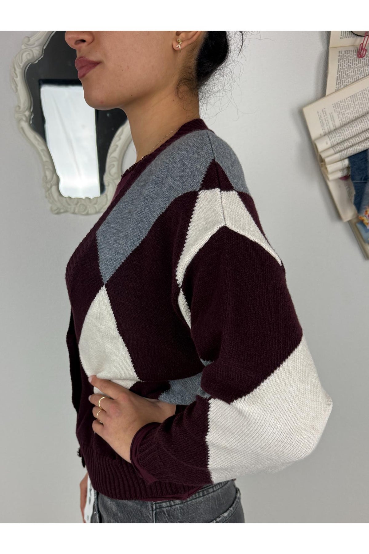 SUSY MIX Cardigan rombi Susy mix Bordeau