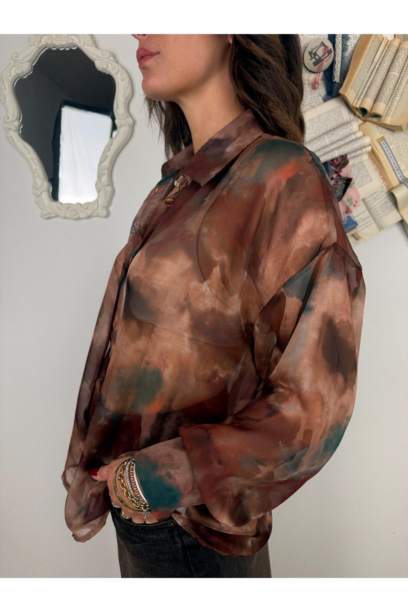 SUSY MIX Camicia fantasia trasparente Susy mix Coccio