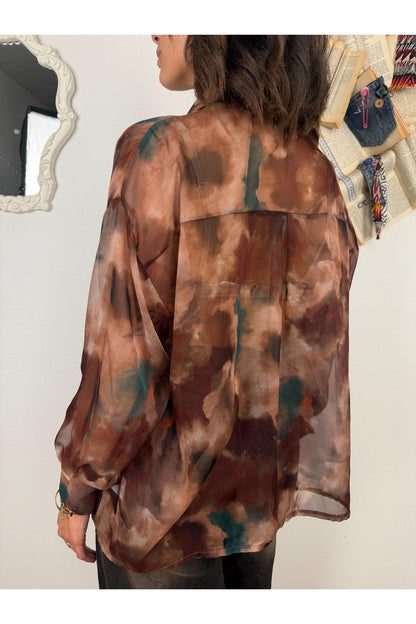 SUSY MIX Camicia fantasia trasparente Susy mix Coccio