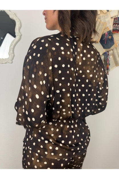 SUSY MIX Blusa pois incrociata Moro