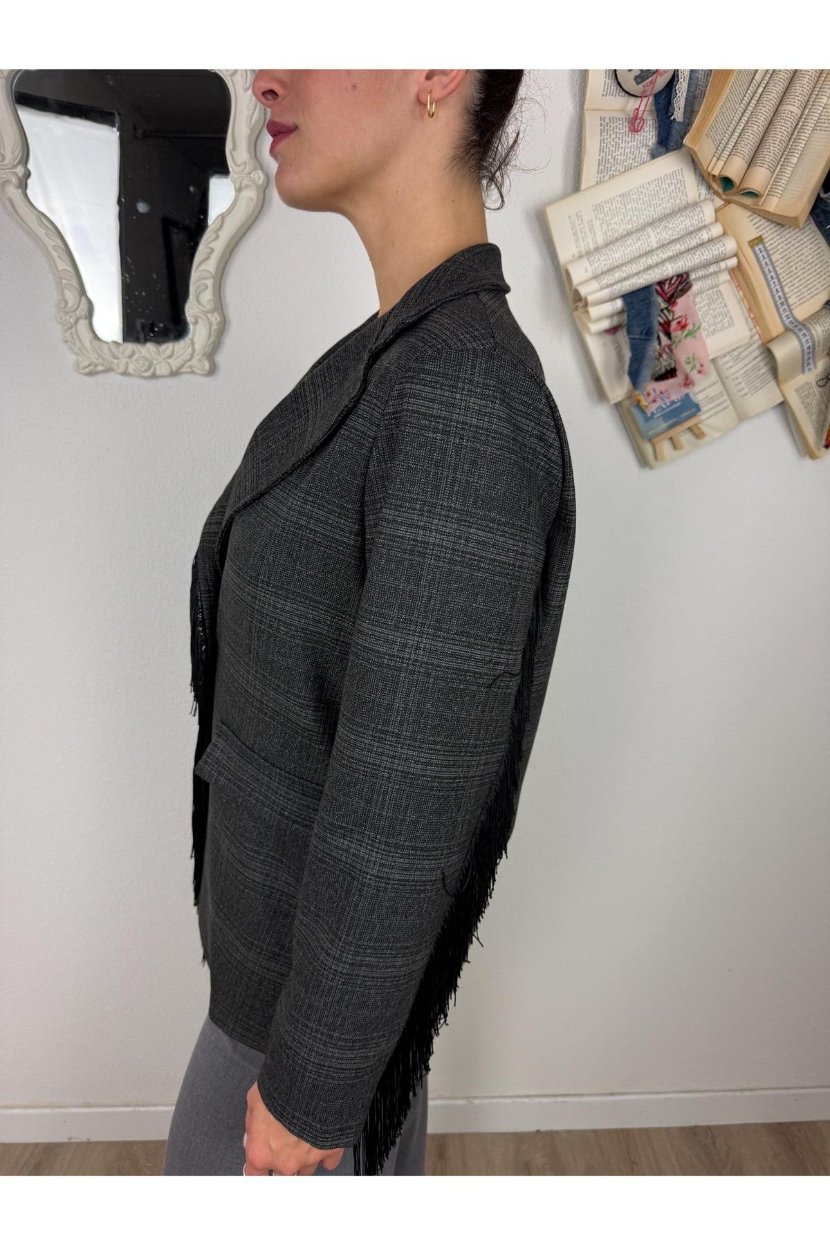 SUSY MIX Giacca con frange Susy mix Nero