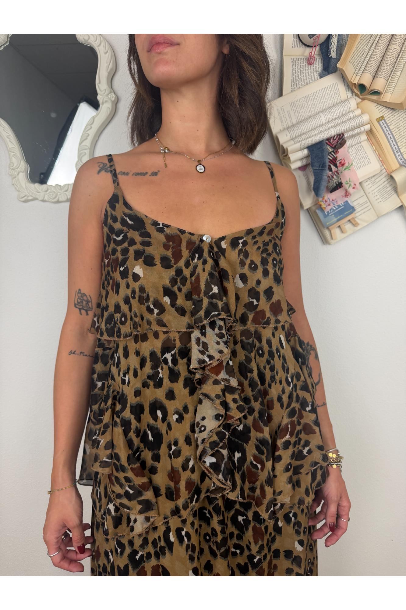 SUSY MIX Top maculato con balze Susy mix Maculato