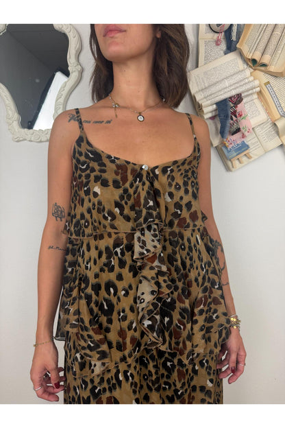 SUSY MIX Top maculato con balze Susy mix Maculato