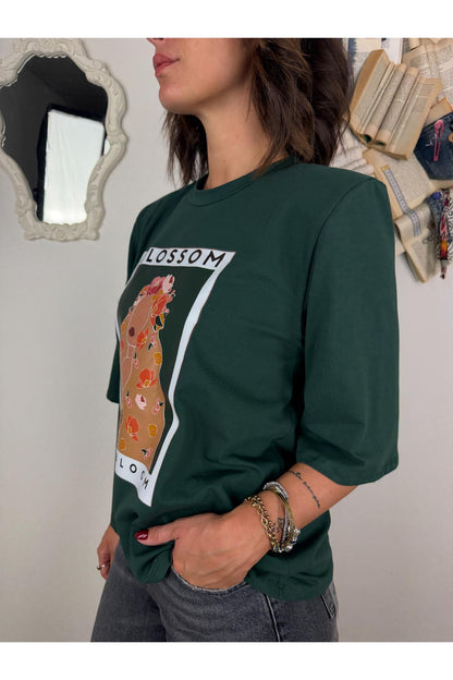 SUSY MIX T-shirt stampata over con spalline Susy mix Verde