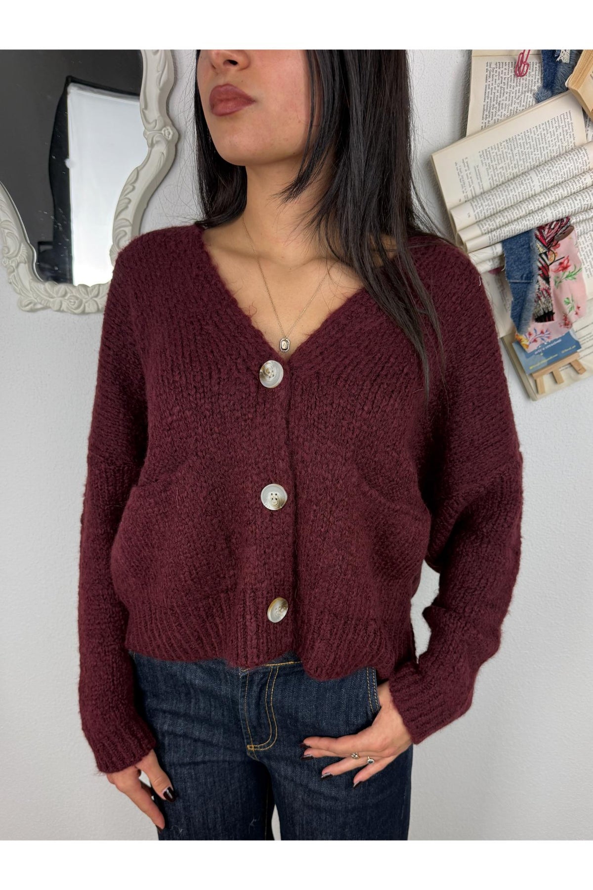 SUSY MIX Cardigan morbido Susy mix Bordeau