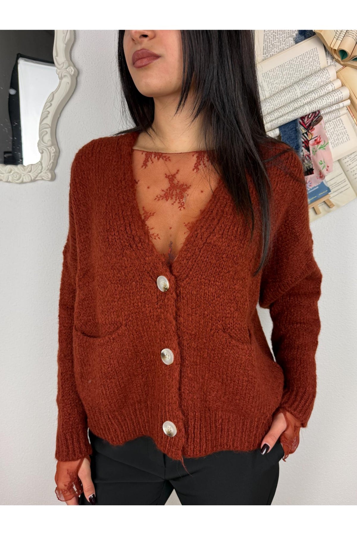 SUSY MIX Cardigan morbido Susy mix Coccio