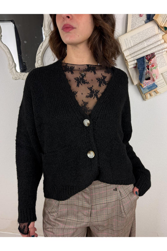 SUSY MIX Cardigan morbido Susy mix Nero