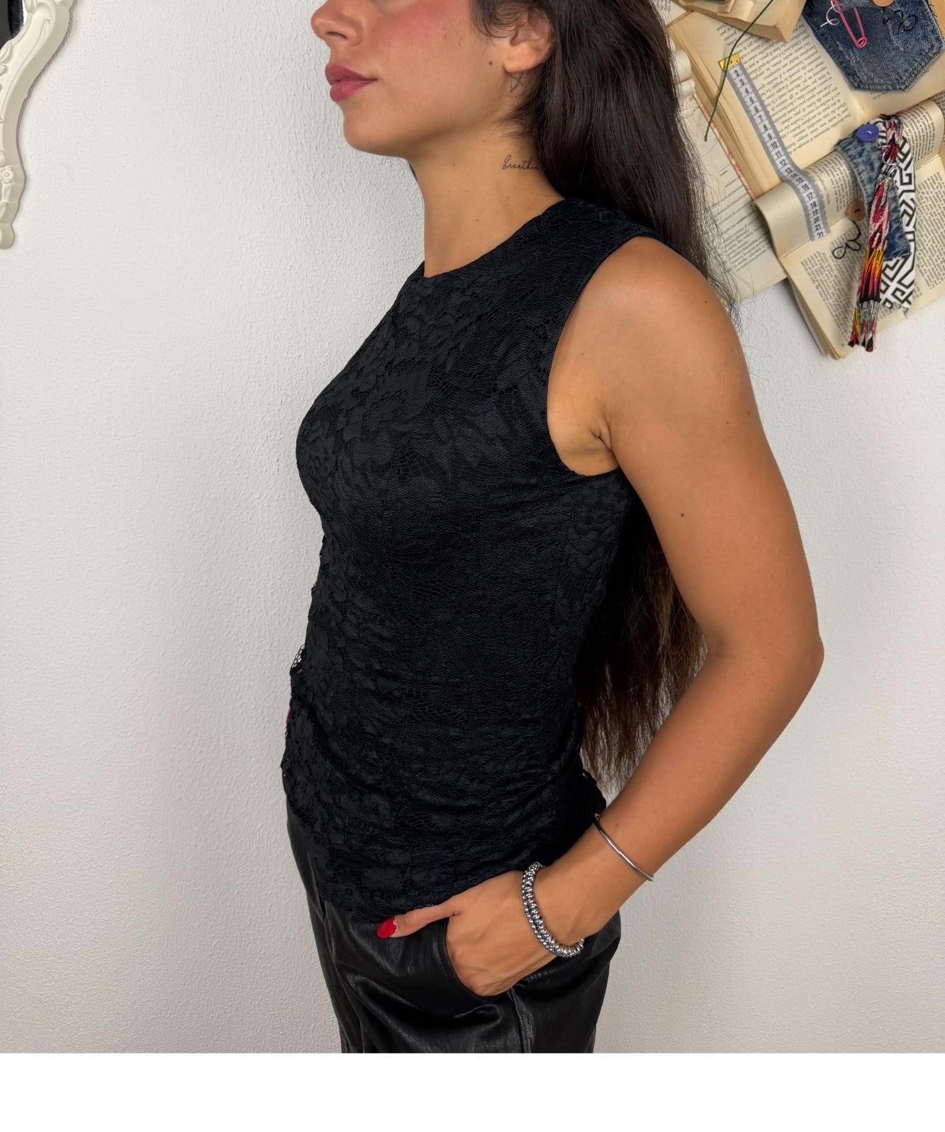 SUSY MIX Smanicata di pizzo Susy mix Nero