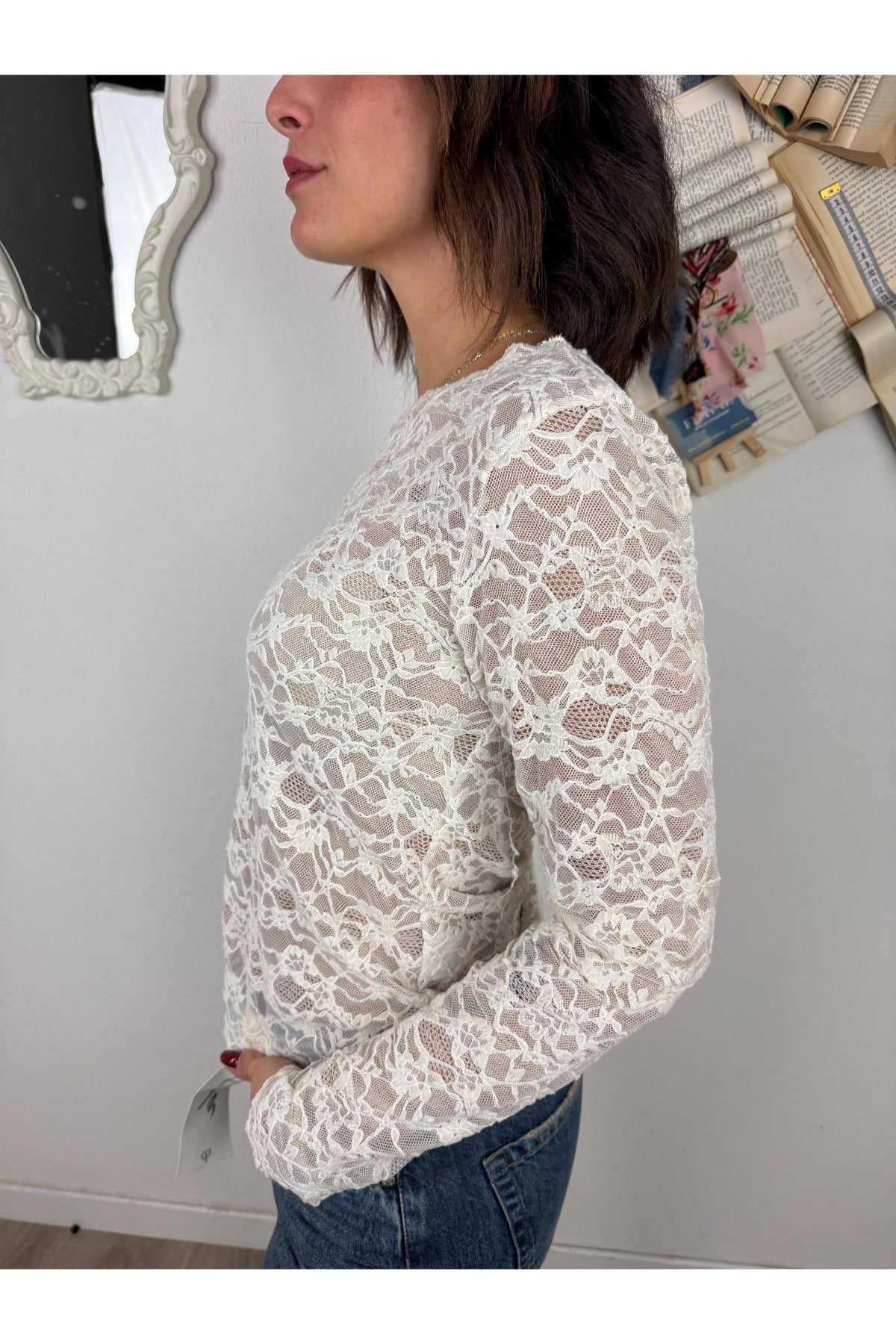 SUSY MIX Maglia di pizzo Susy mix Latte