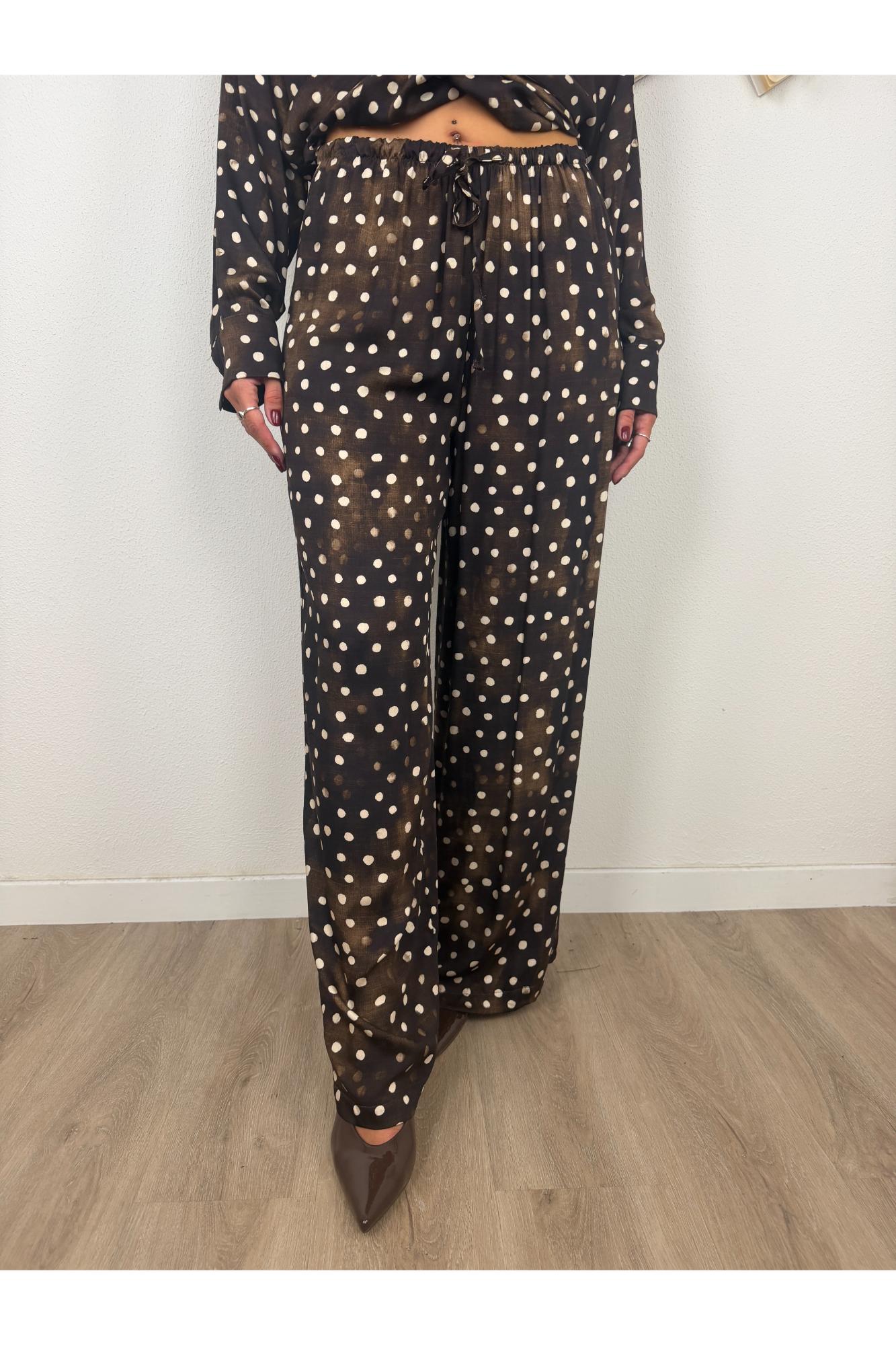 SUSY MIX Pantalone pois con elastico Moro