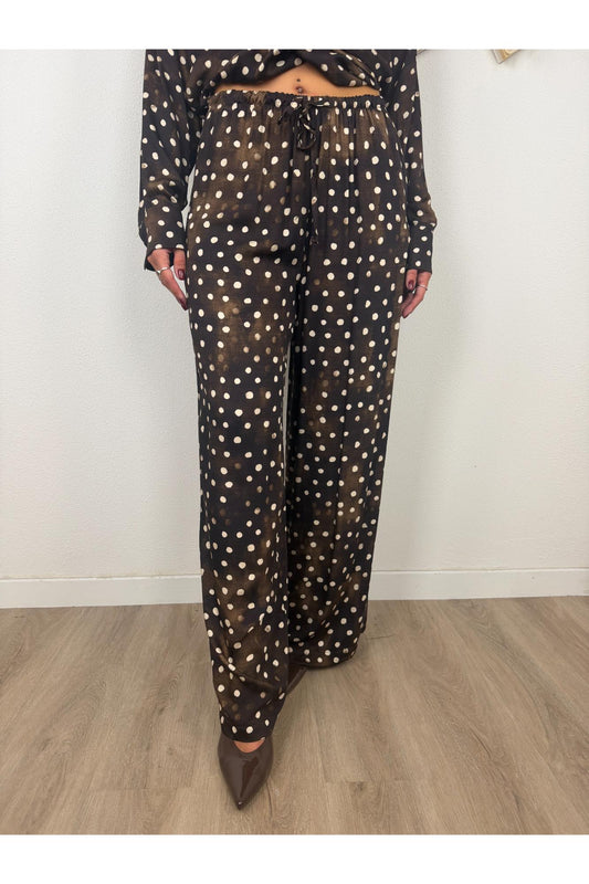SUSY MIX Pantalone pois con elastico Moro