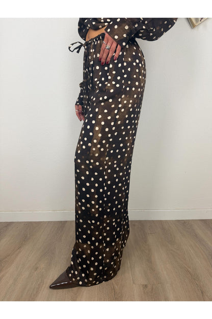 SUSY MIX Pantalone pois con elastico Moro