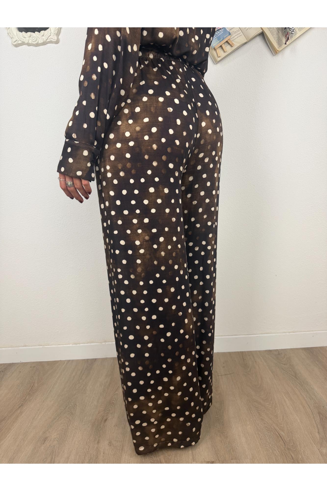 SUSY MIX Pantalone pois con elastico Moro