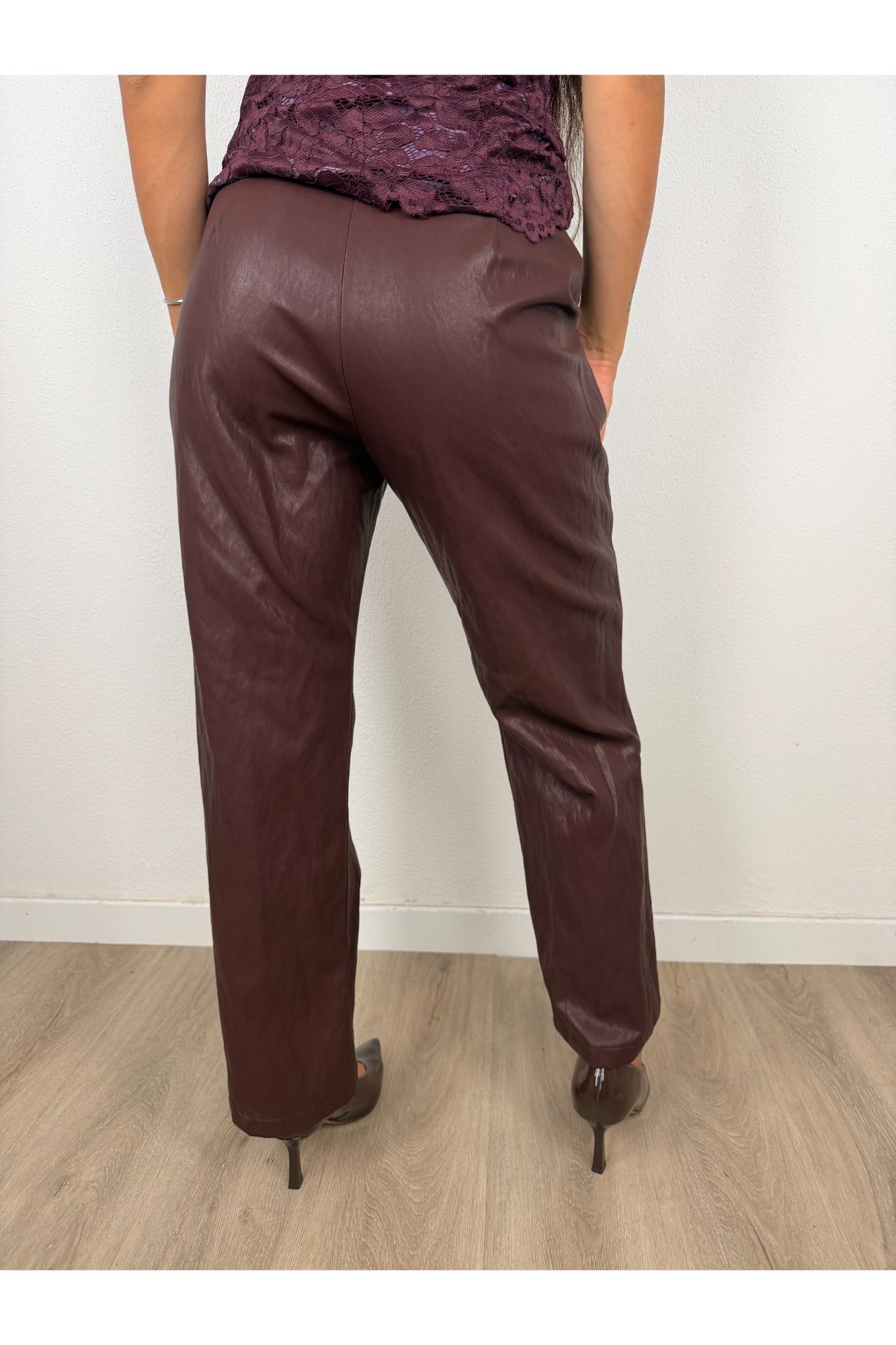SUSY MIX Pantalone palazzo eco pelle Susy mix Barolo