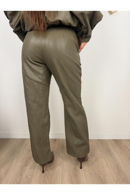 SUSY MIX Pantalone palazzo eco pelle Susy mix Verde