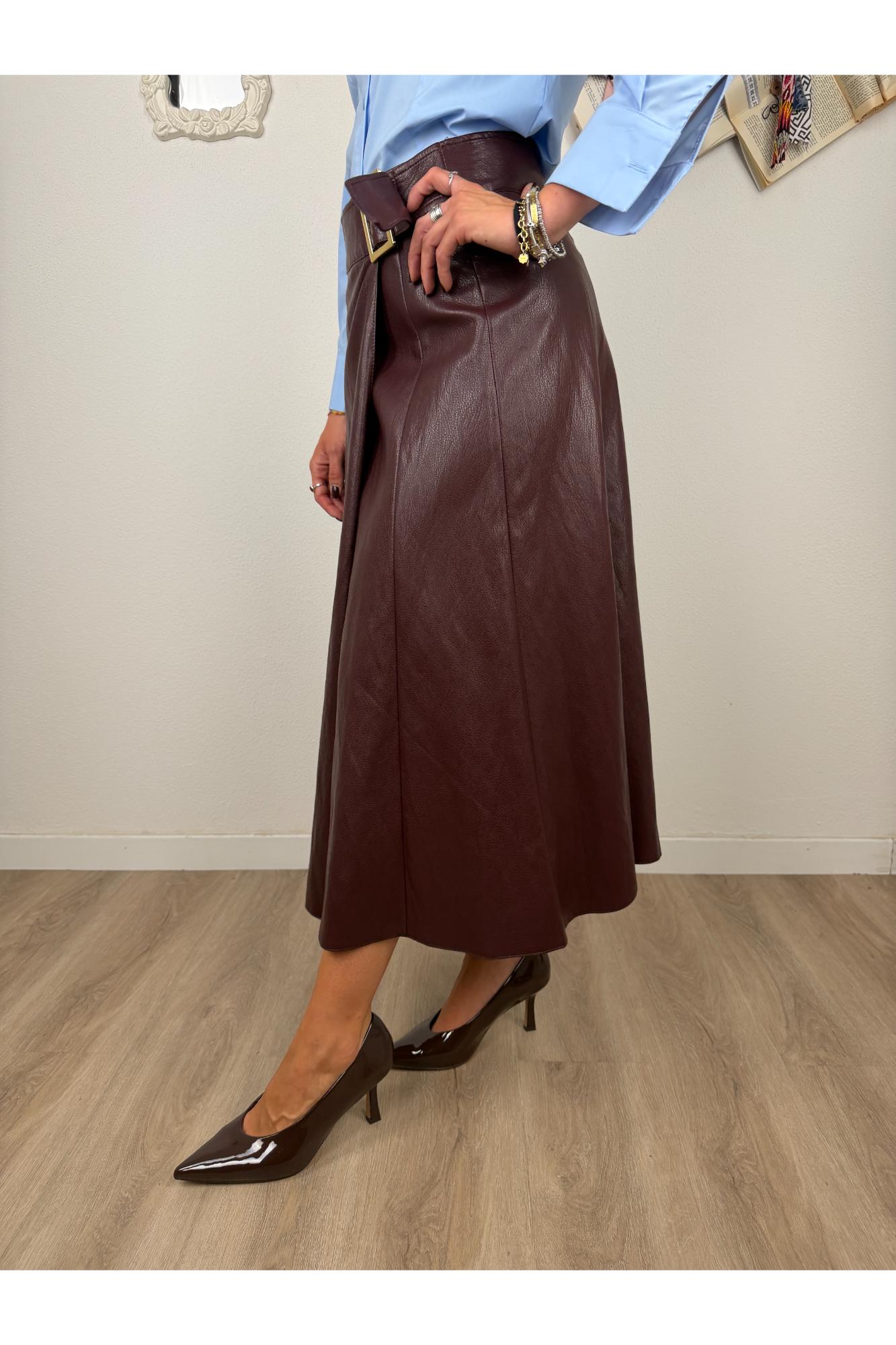 SUSY MIX Gonna eco pelle svasata Susy mix Barolo