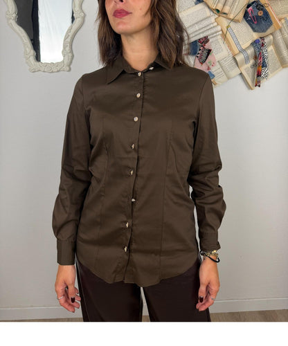 SUSY MIX Camicia con bottoini gioiello Susy mix Moro