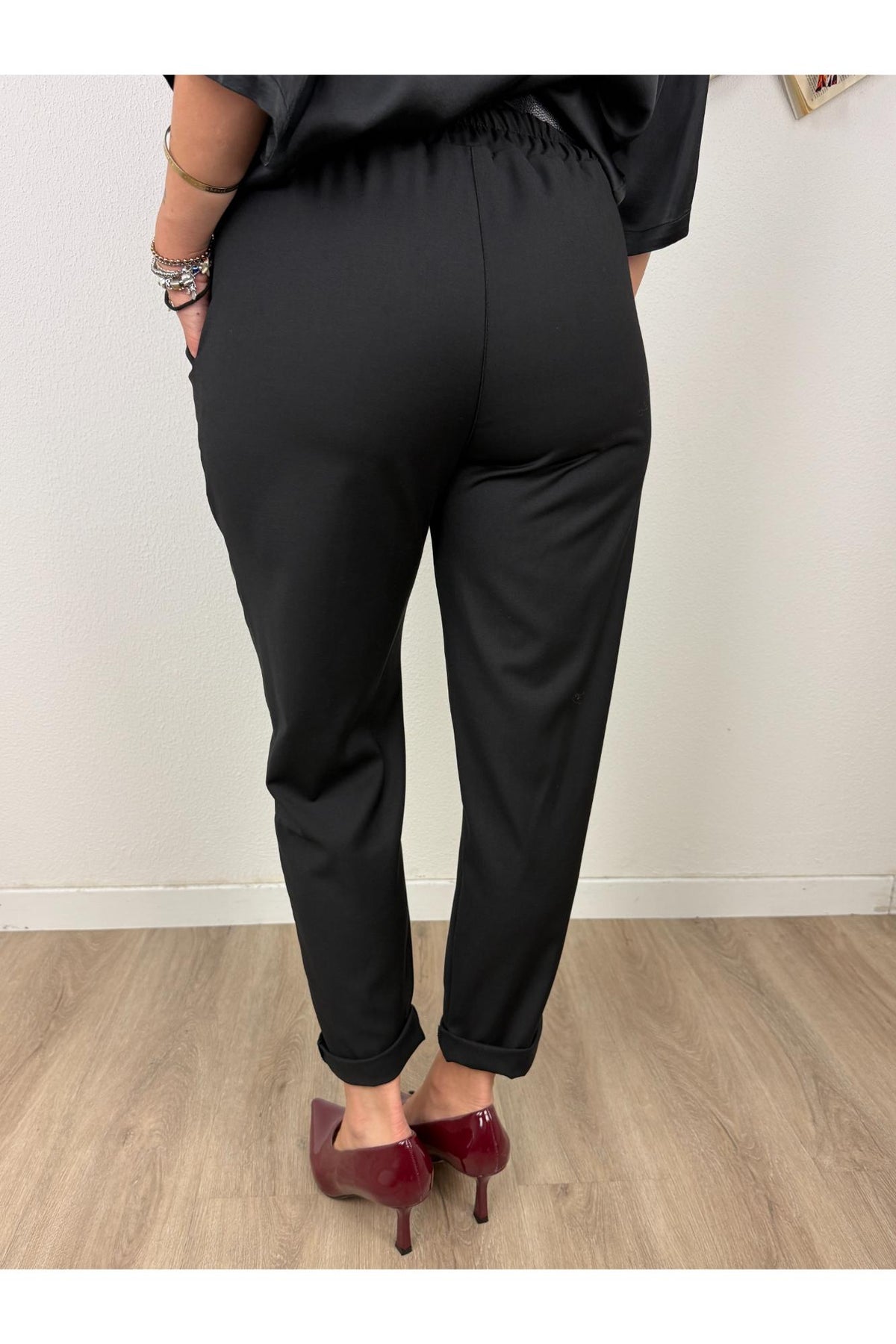 SUSY MIX Pantalone con risvoltino Susy mix Nero