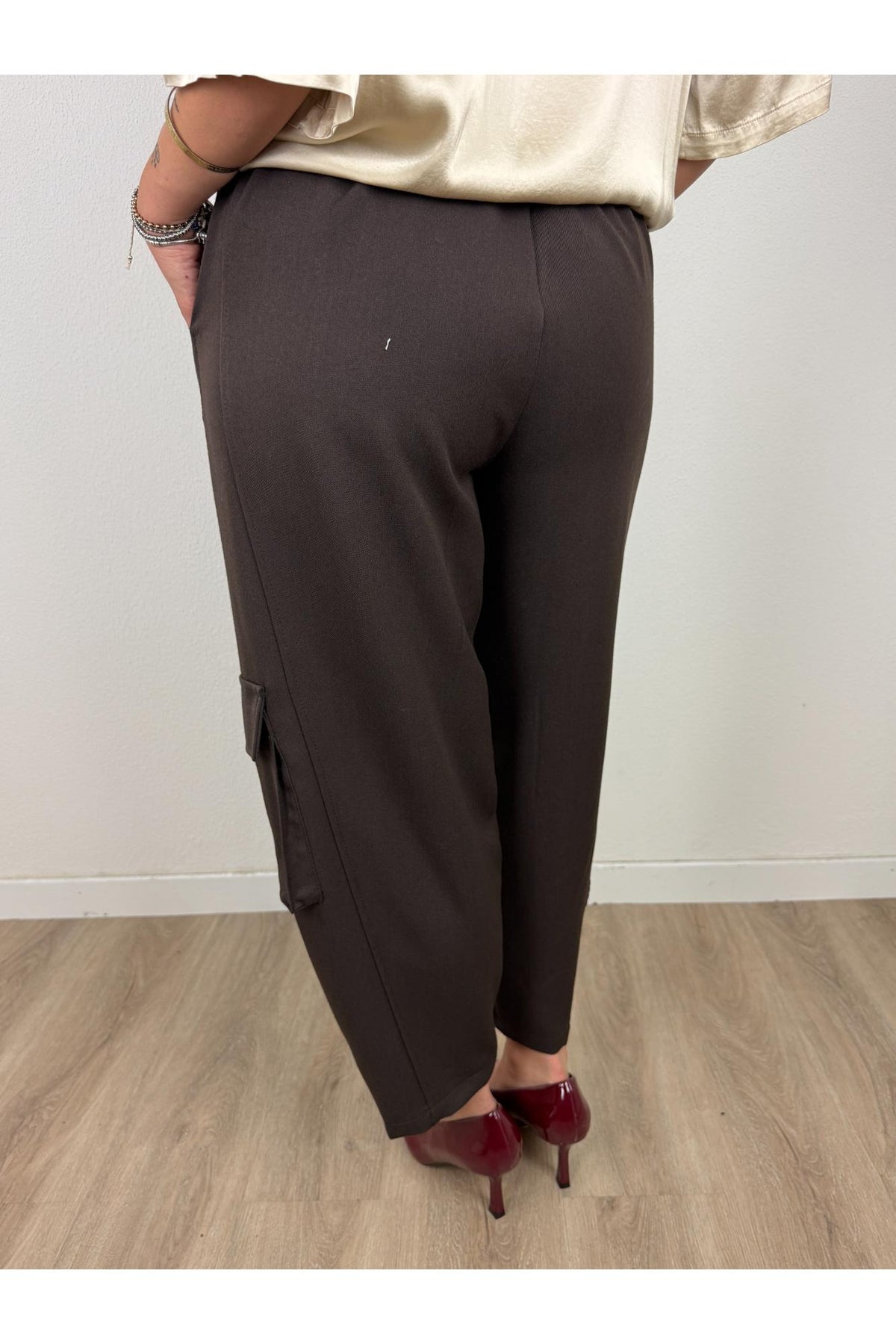 SUSY MIX Pantalone ovetto con tasconi Susy mix Moro