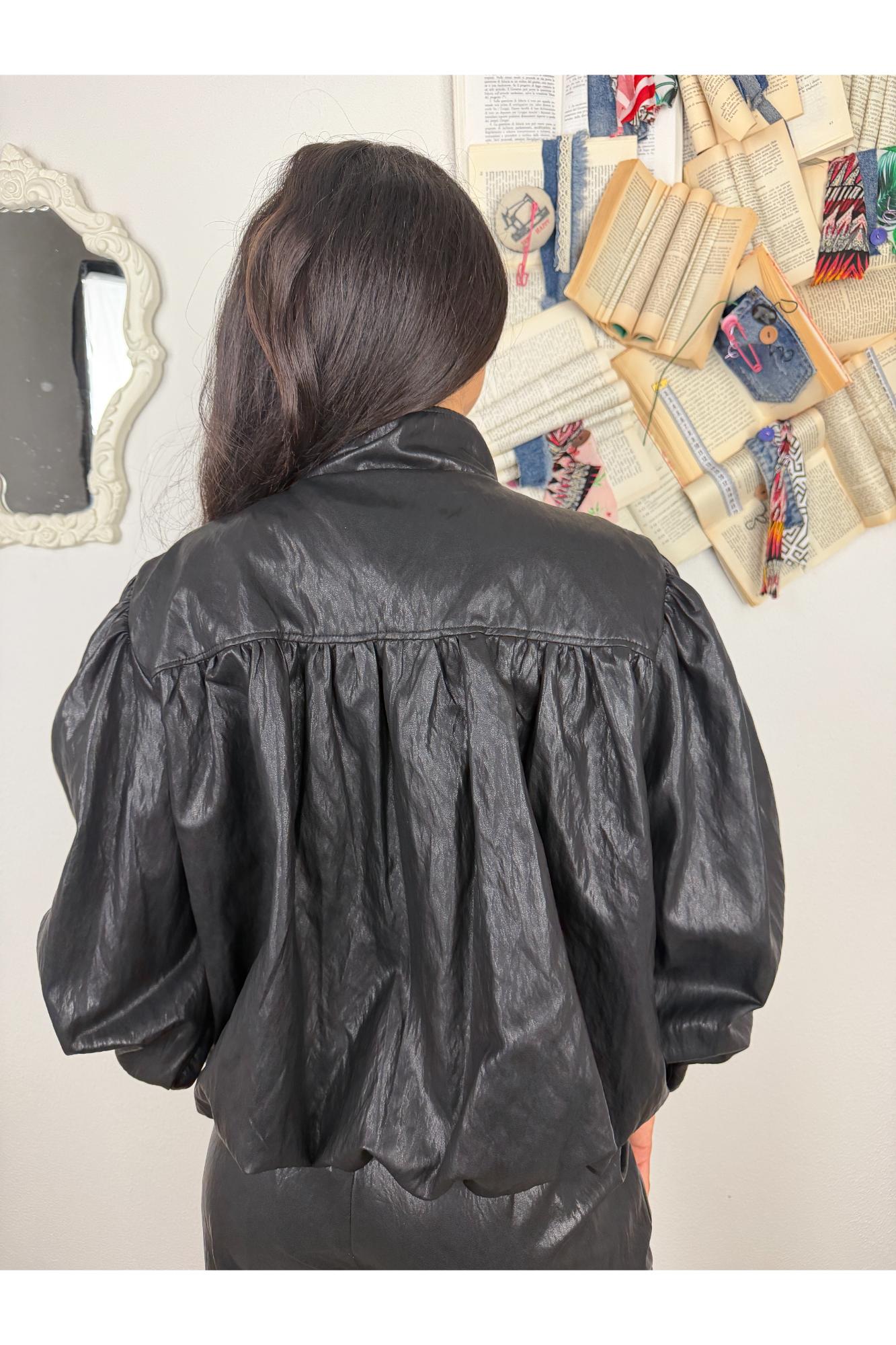 SUSY MIX Spolverino eco pelle tagliato dritto Susy mix Nero