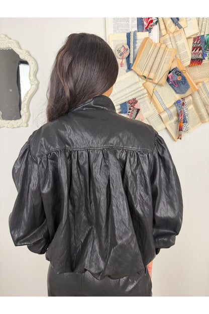 SUSY MIX Spolverino eco pelle tagliato dritto Susy mix Nero