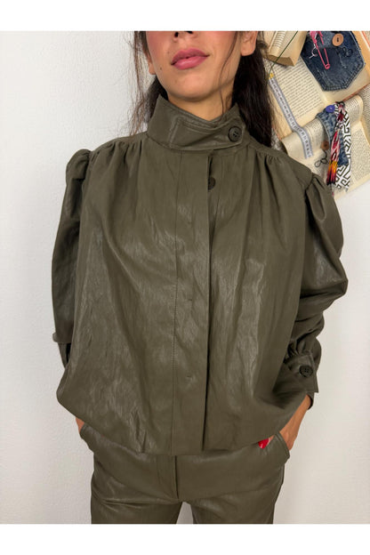 SUSY MIX Spolverino eco pelle tagliato dritto Susy mix Verde