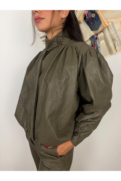 SUSY MIX Spolverino eco pelle tagliato dritto Susy mix Verde