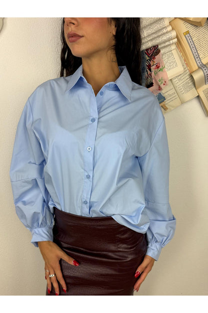 SUSY MIX Camicia con manica a palloncino Susy mix Celeste