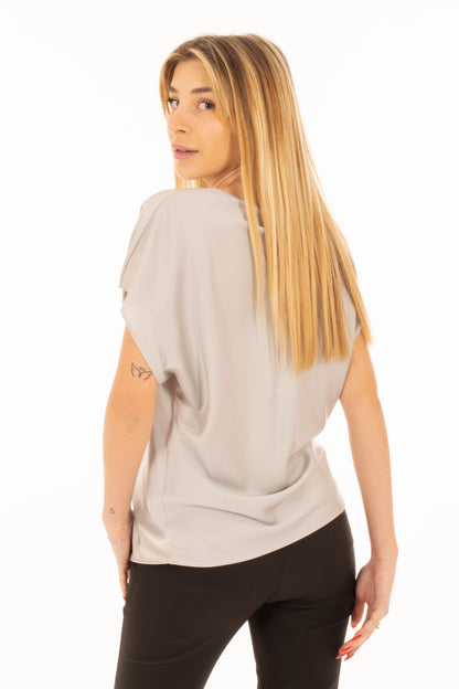 IMPERIAL IMPERIAL- BLUSA CON SCOLLO AD ANELLO -ART. TK43FDG Silver