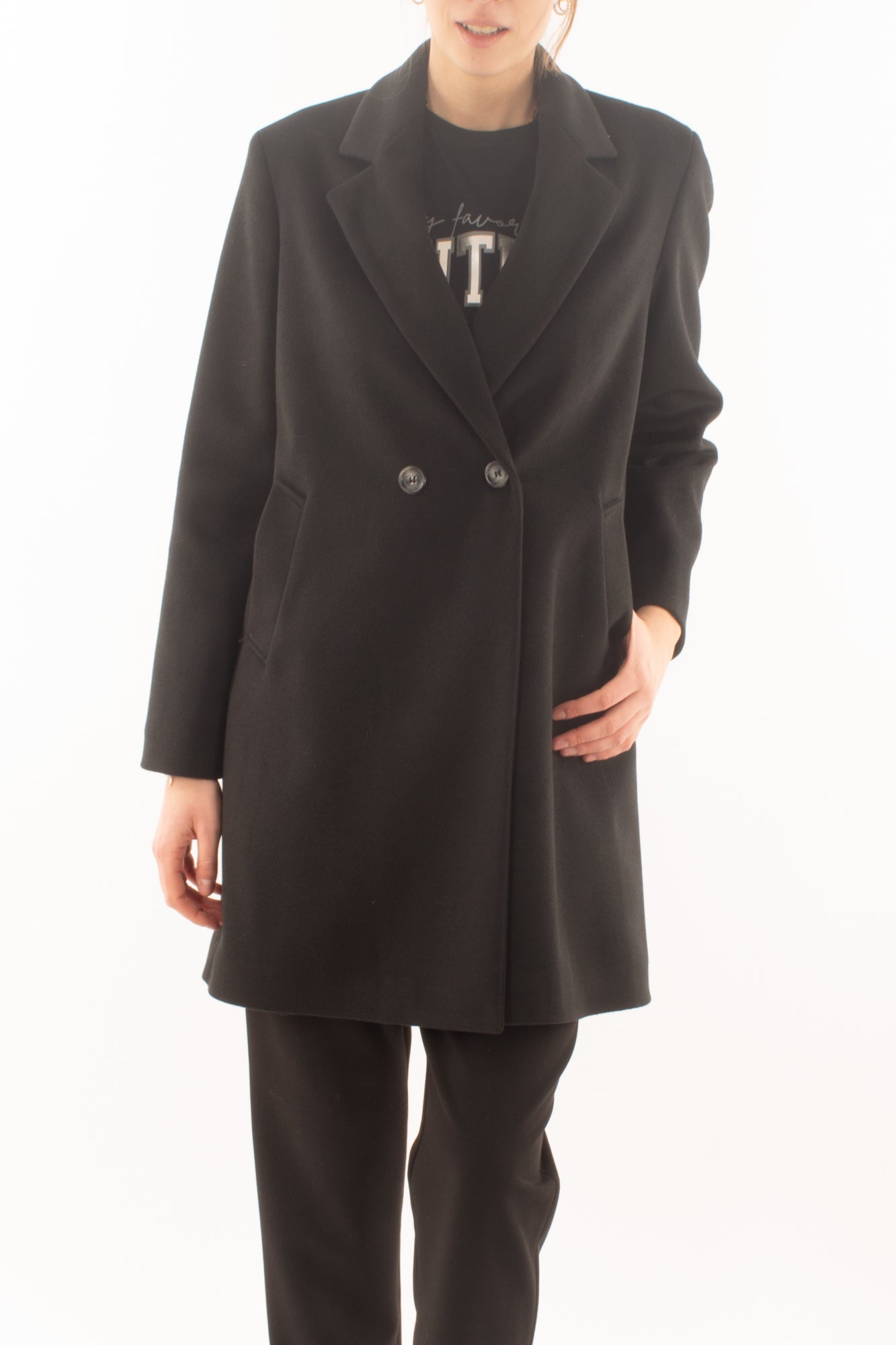 Cappotto da donna doppio petto Dixie - Nero