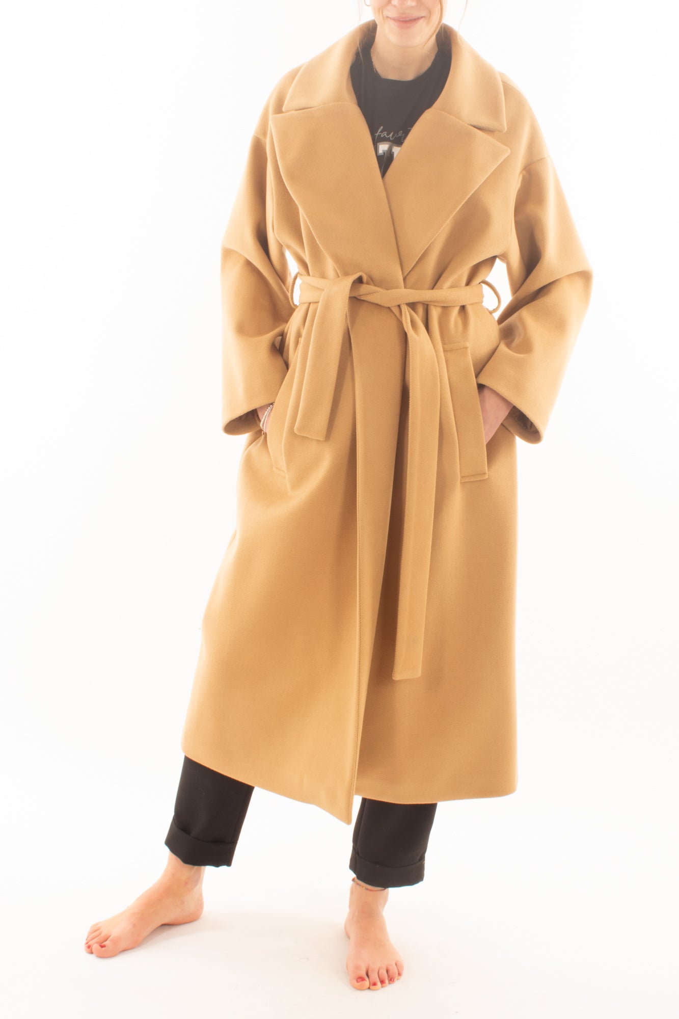 Cappotto da donna a vestaglia Dixie - Camel