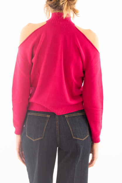 Maglione con buchi Dixie - Magenta