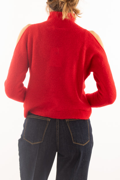 Maglione misto mohair con buchi Dixie - Rosso