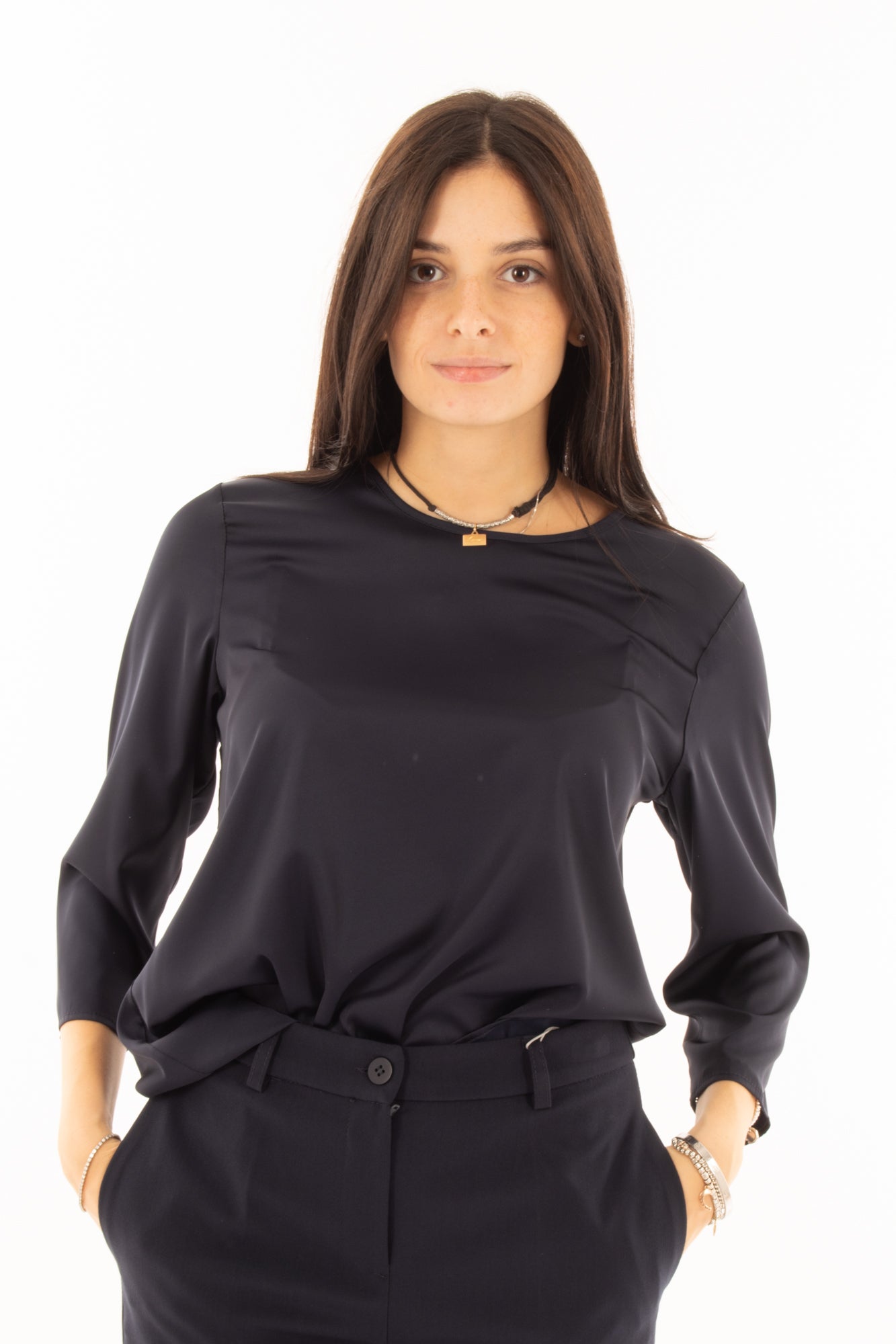 IMPERIAL Blusa manica 3/4 Imperial - Navy Navy