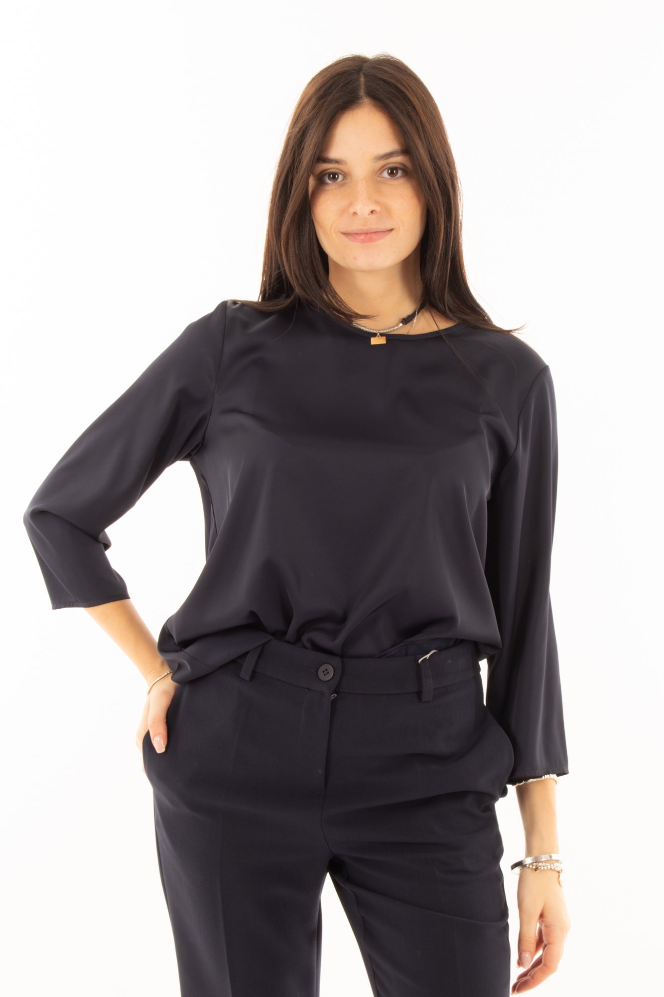 IMPERIAL Blusa manica 3/4 Imperial - Navy Navy