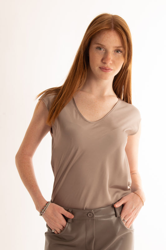 Blusa a v Imperial - Tortora