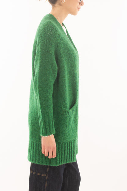 Cardigan da donna lungo aperto Metoo - Verde