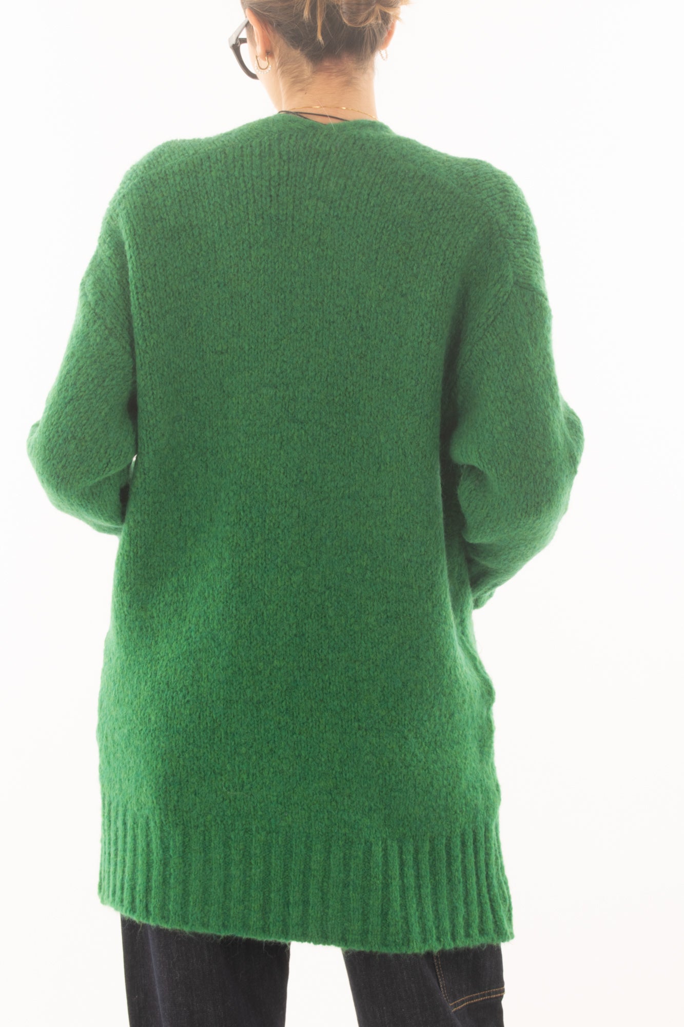 Cardigan da donna lungo aperto Metoo - Verde