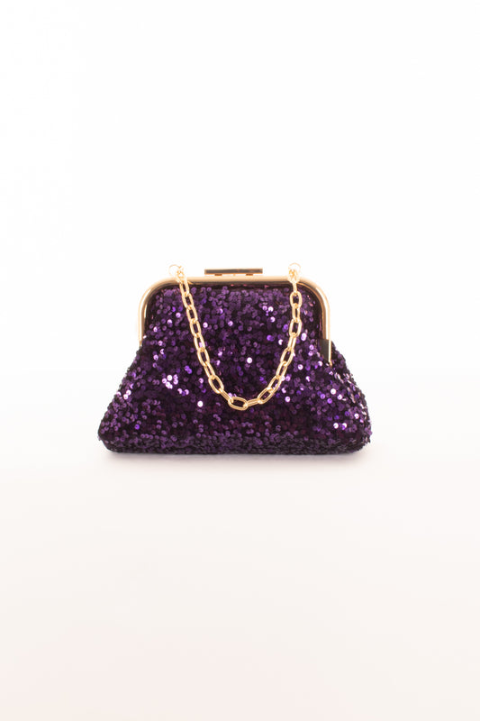 Pochette grande con paillettes Metoo - Viola