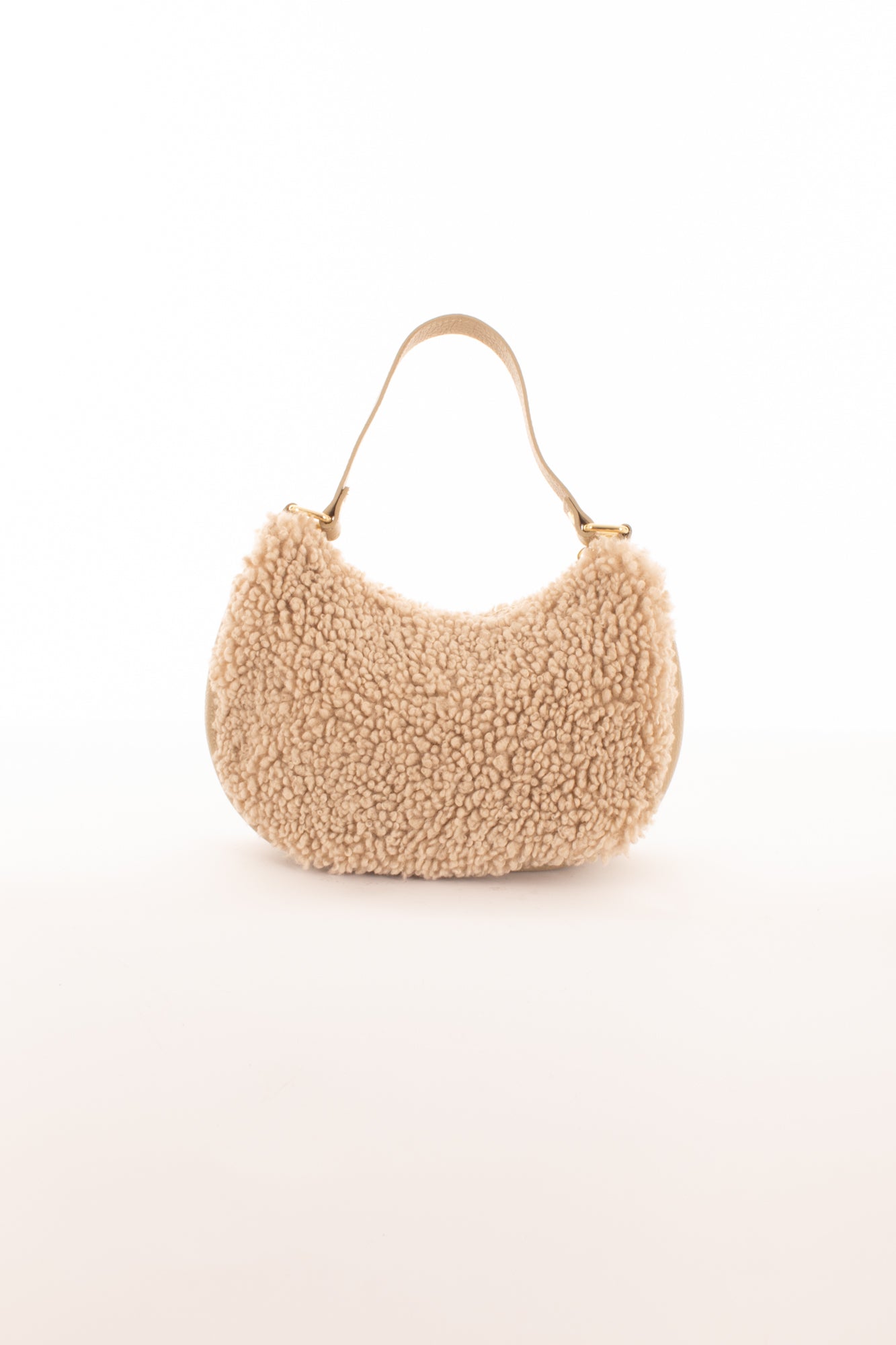 METOO Borsa mezza luna teddy e pelle Metoo - Beige Beige