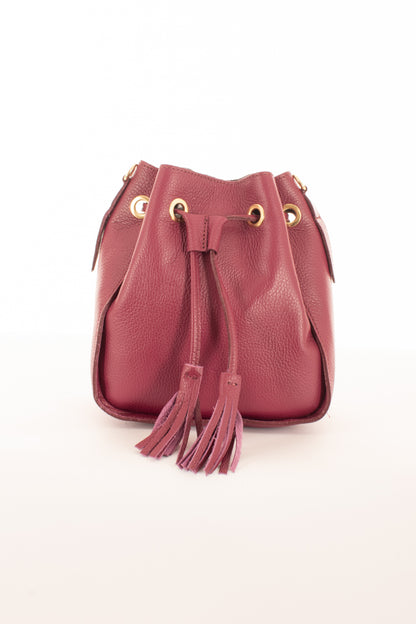 Borsa secchiello in pelle Metoo - Magenta