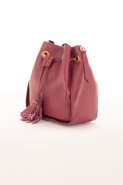 Borsa secchiello in pelle Metoo - Magenta