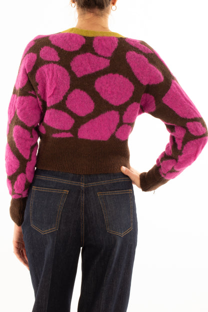 Cardigan fantasia Miamata - Magenta